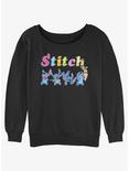 Disney Lilo & Stitch Ice Cream Scoops Womens Slouchy Sweatshirt, BLACK, hi-res