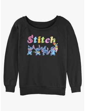 Disney Lilo & Stitch Ice Cream Scoops Womens Slouchy Sweatshirt, , hi-res