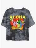 Disney Lilo & Stitch Aloha Angel & Stitch Tie-Dye Womens Crop T-Shirt, BLKCHAR, hi-res