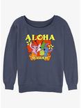 Disney Lilo & Stitch Aloha Angel & Stitch Womens Slouchy Sweatshirt, BLUEHTR, hi-res