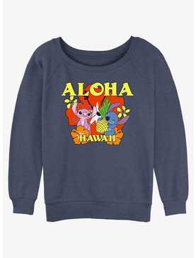 Disney Lilo & Stitch Aloha Angel & Stitch Womens Slouchy Sweatshirt, , hi-res