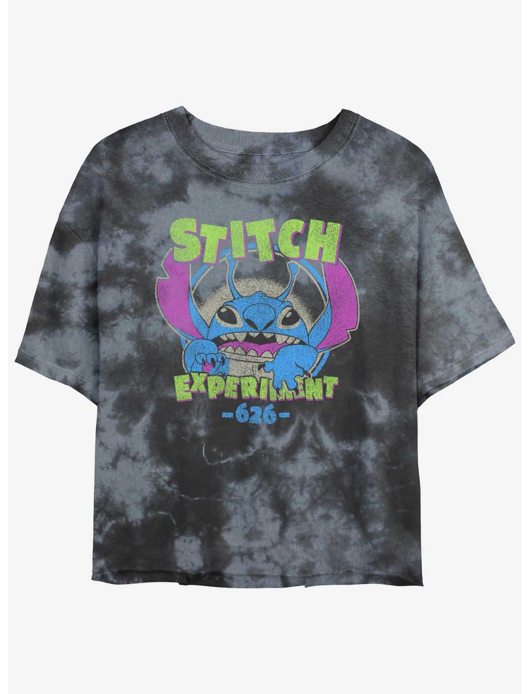 Disney Lilo & Stitch Alien Mode Tie-Dye Womens Crop T-Shirt, BLKCHAR, hi-res