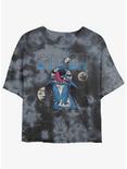 Disney Lilo & Stitch Planet Stitch Tie-Dye Womens Crop T-Shirt, BLKCHAR, hi-res