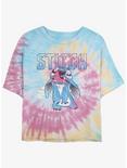 Disney Lilo & Stitch Planet Stitch Tie-Dye Womens Crop T-Shirt, BLUPNKLY, hi-res