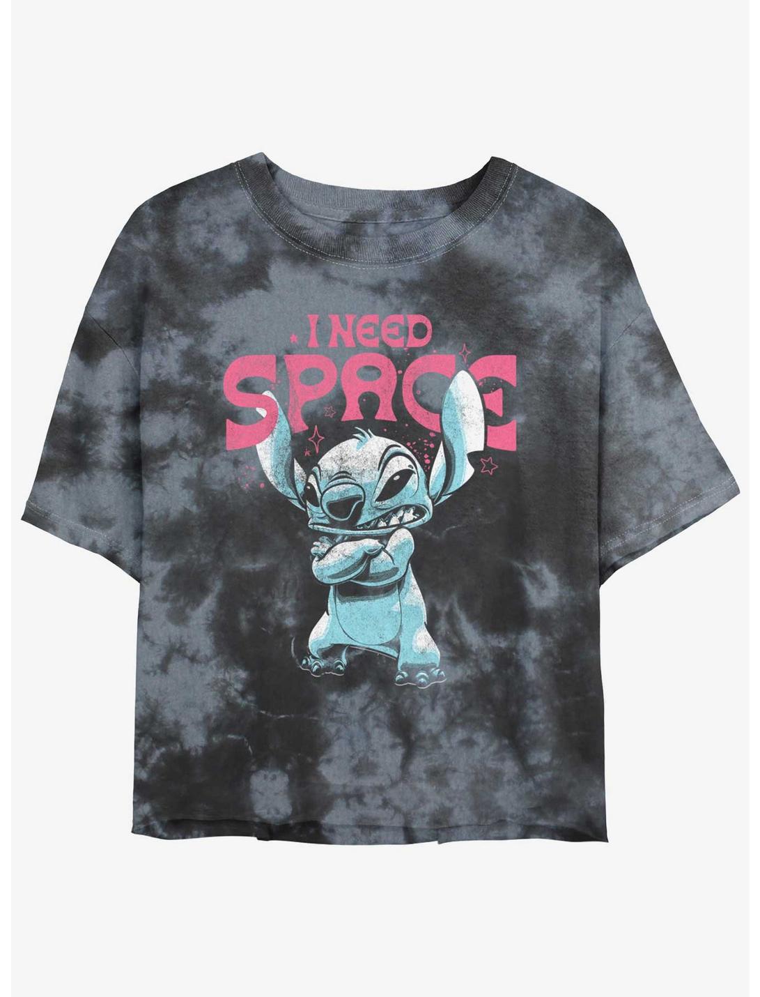 Disney Lilo & Stitch Gimme Space Tie-Dye Womens Crop T-Shirt, BLKCHAR, hi-res