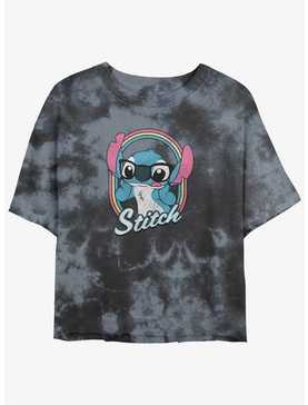 Disney Lilo & Stitch Nerdy Stitch Tie-Dye Womens Crop T-Shirt, , hi-res