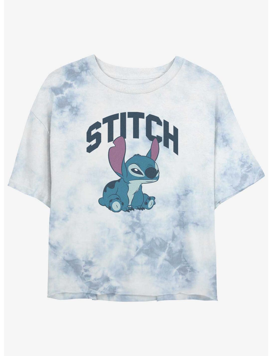 Disney Lilo & Stitch Hangry Stitch Tie-Dye Womens Crop T-Shirt, WHITEBLUE, hi-res