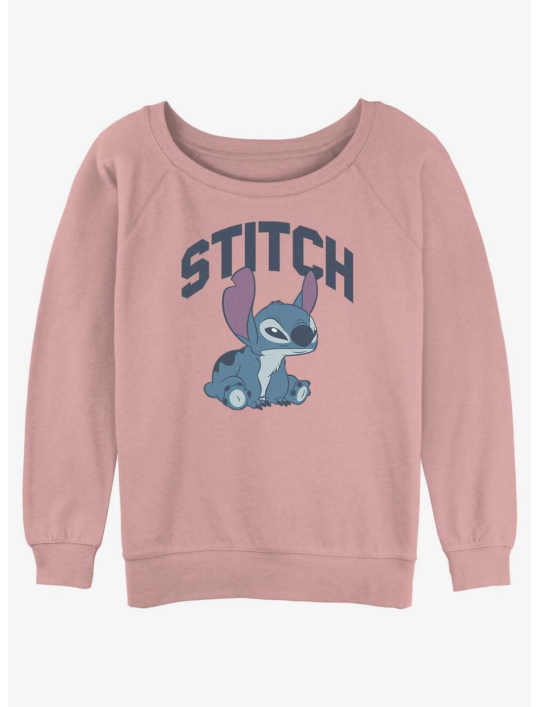 Disney Lilo & Stitch Hangry Stitch Womens Slouchy Sweatshirt, DESERTPNK, hi-res