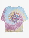 Disney Lilo & Stitch Ride The Waves Tie-Dye Womens Crop T-Shirt, BLUPNKLY, hi-res