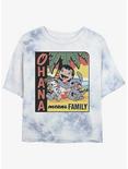 Disney Lilo & Stitch Ohana Means Family Beach Tie-Dye Womens Crop T-Shirt, WHITEBLUE, hi-res
