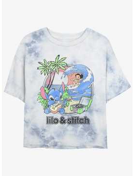 Disney Lilo & Stitch Beach Duo Tie-Dye Womens Crop T-Shirt, , hi-res