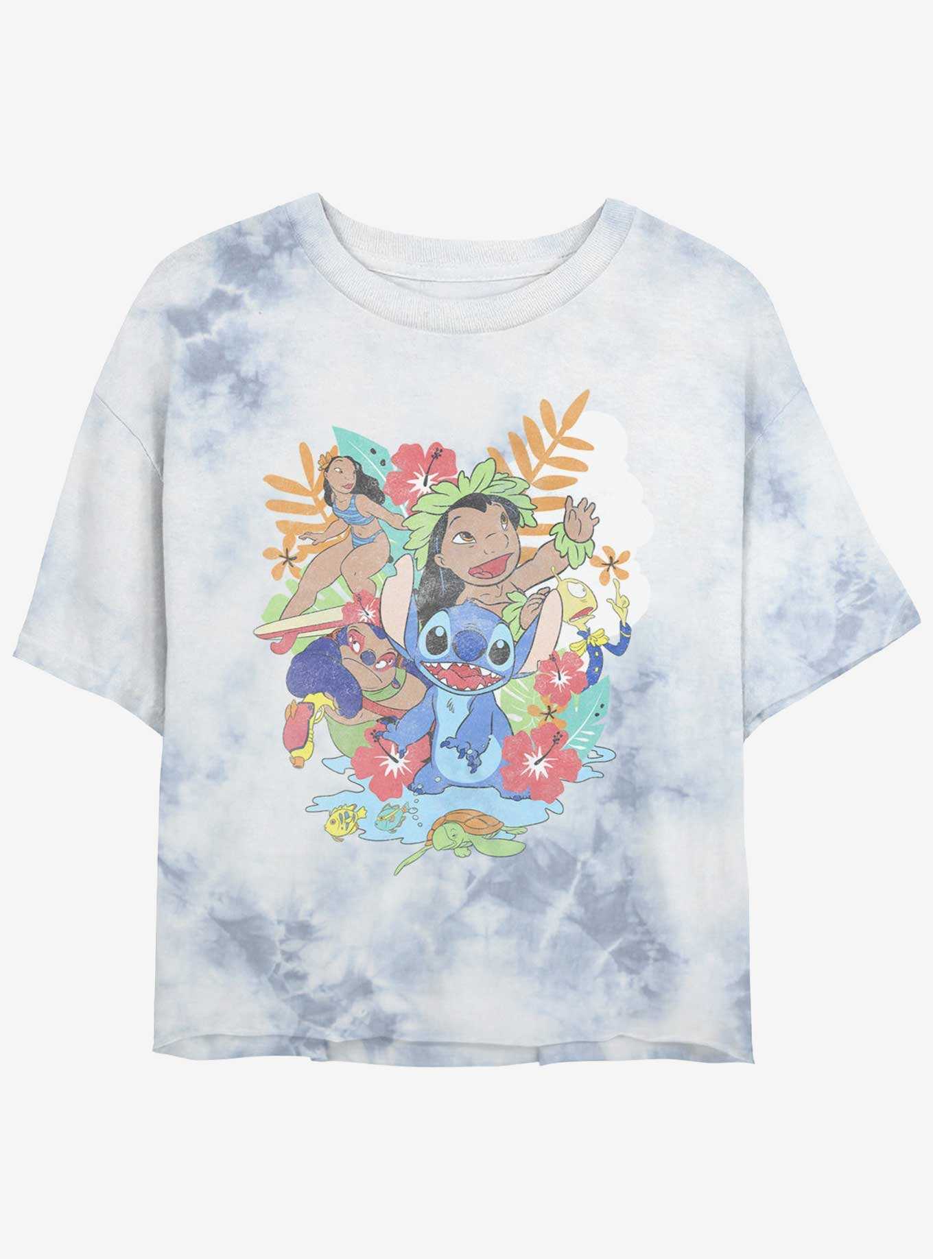 Disney Lilo & Stitch Aloha Family Tie-Dye Womens Crop T-Shirt, , hi-res