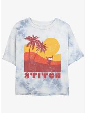 Disney Lilo & Stitch Sunset Stitch Tie-Dye Womens Crop T-Shirt, , hi-res