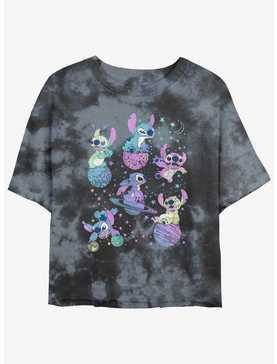 Disney Lilo & Stitch Planetary Stitch Tie-Dye Womens Crop T-Shirt, , hi-res