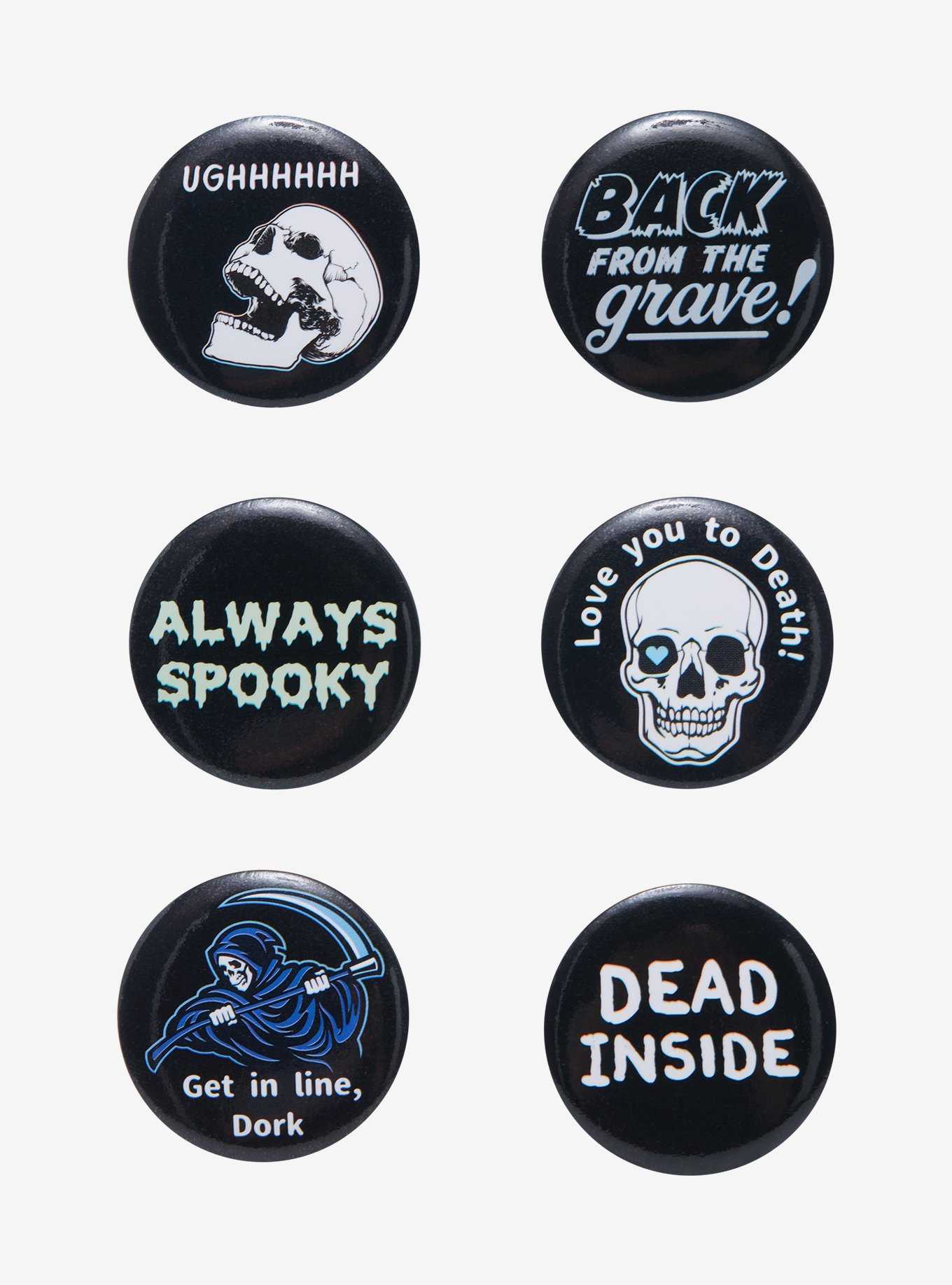 Goth Skull Button Set, , hi-res