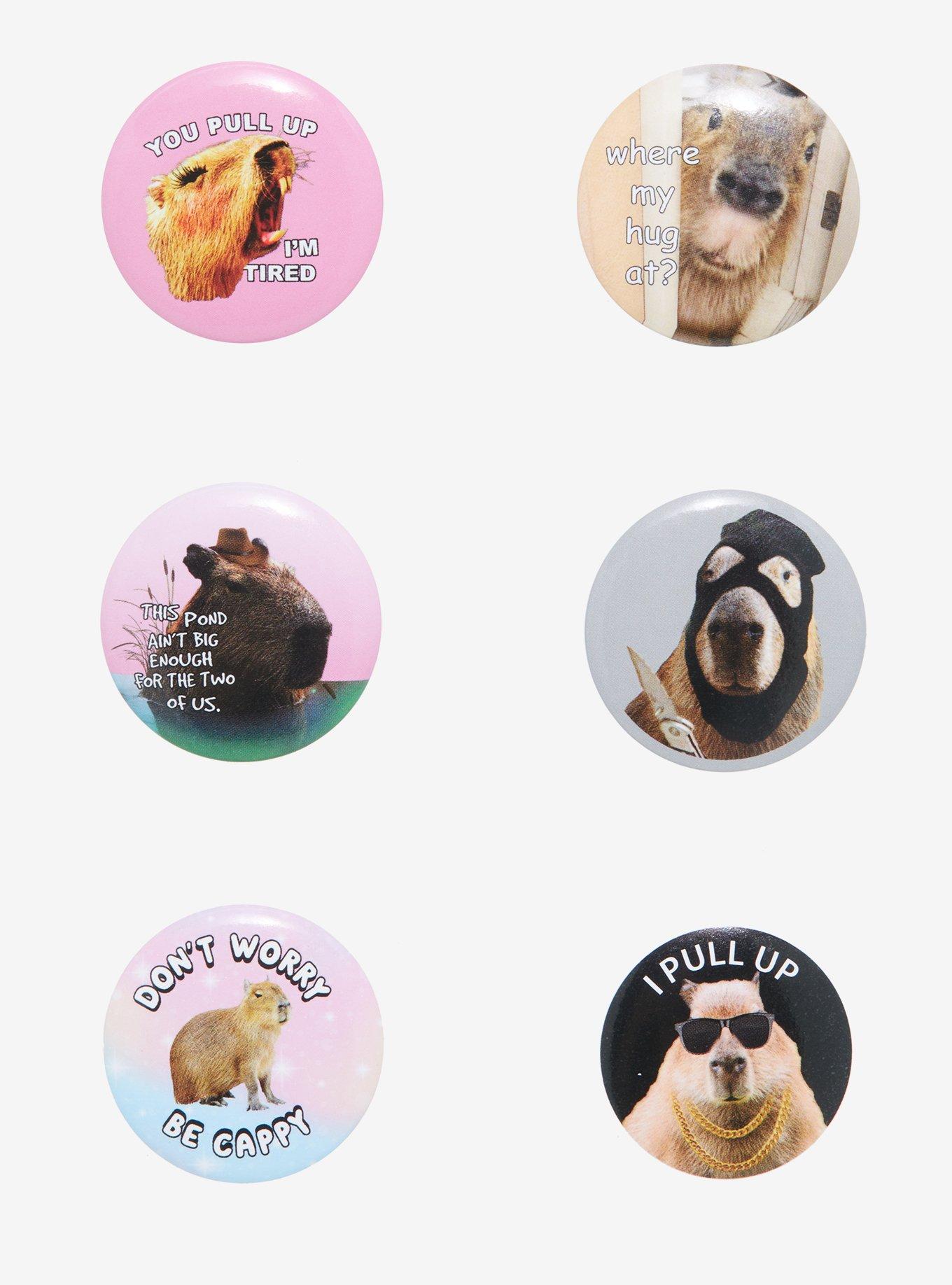 Capybara Meme Button Set, , hi-res