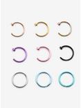 Steel Colorful Anodized Nose Hoop 9 Pack, , hi-res