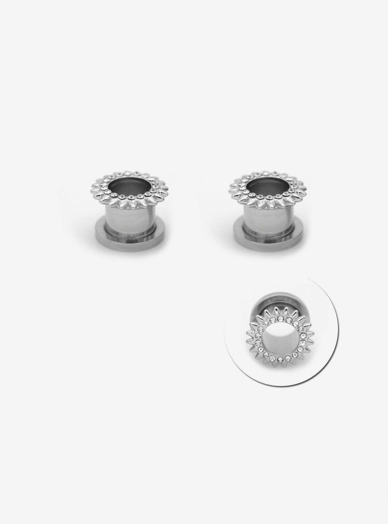 Steel Spike Gem Tunnel Plug 2 Pack, , hi-res