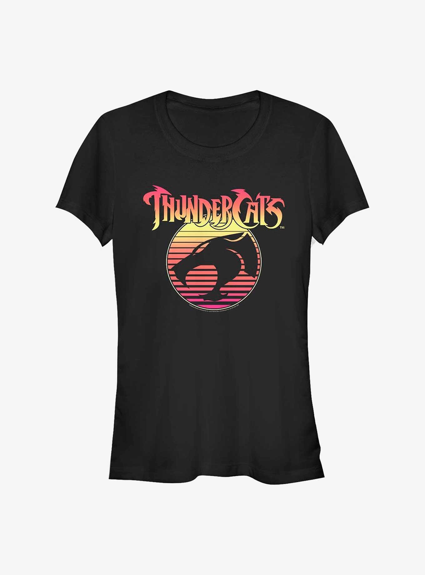 Thundercats 80s Sunset Logo Girls T-Shirt, BLACK, hi-res