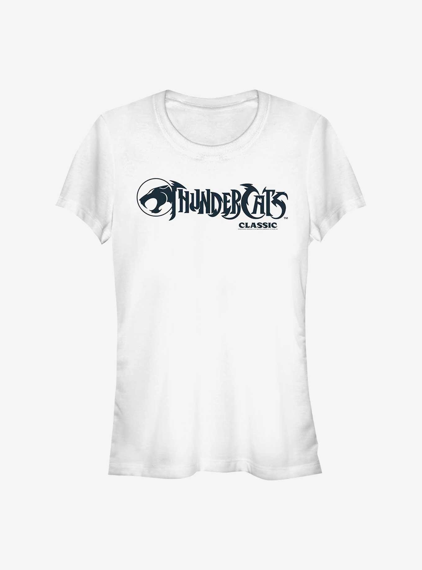 Thundercats Logo Black And White Girls T-Shirt, WHITE, hi-res