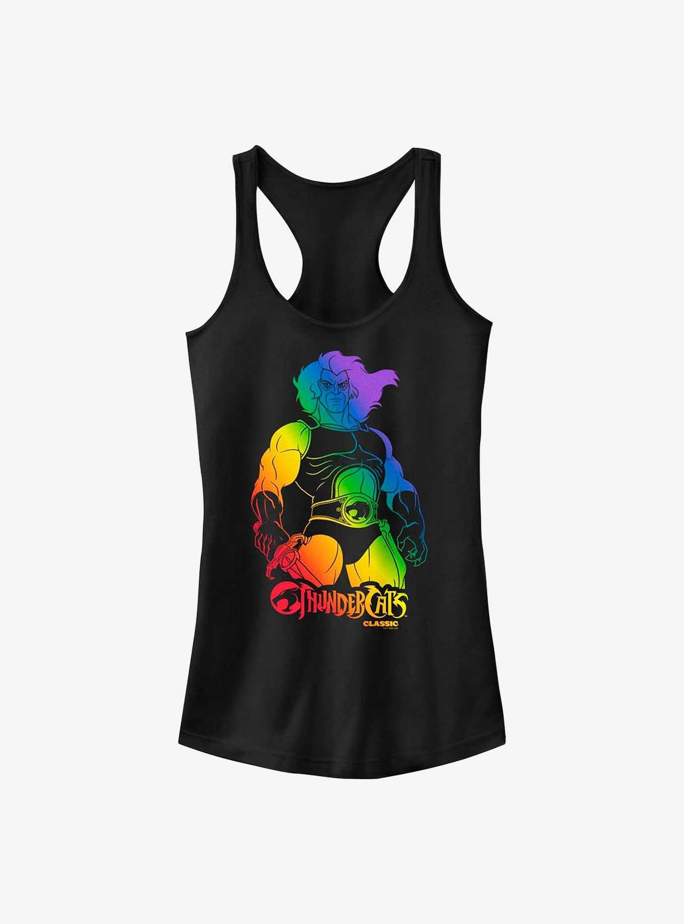 Thundercats Retro Rainbow Lion-O Girls Tank, BLACK, hi-res