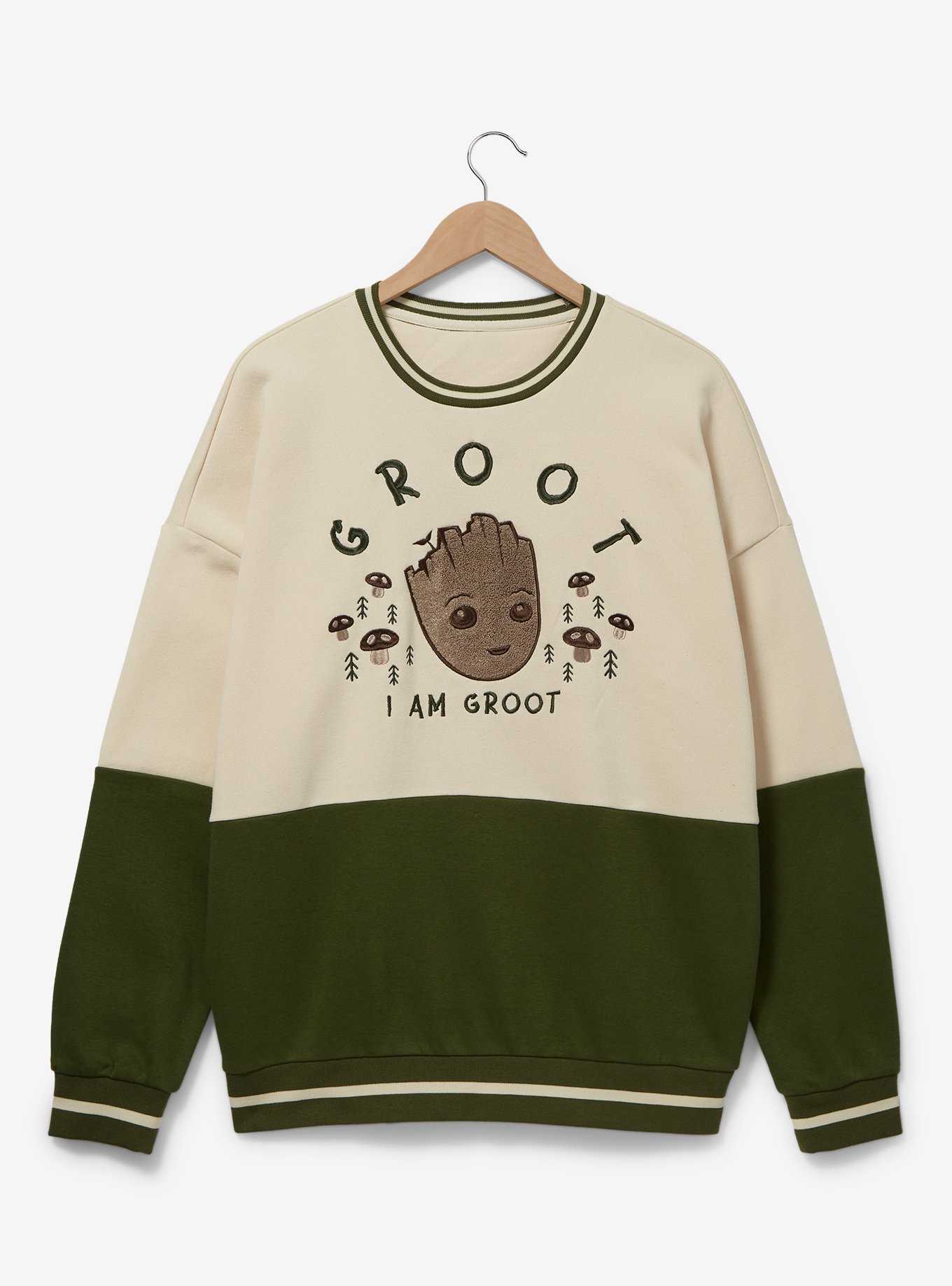 Marvel Guardians of the Galaxy Groot Panel Crewneck - BoxLunch Exclusive, , hi-res