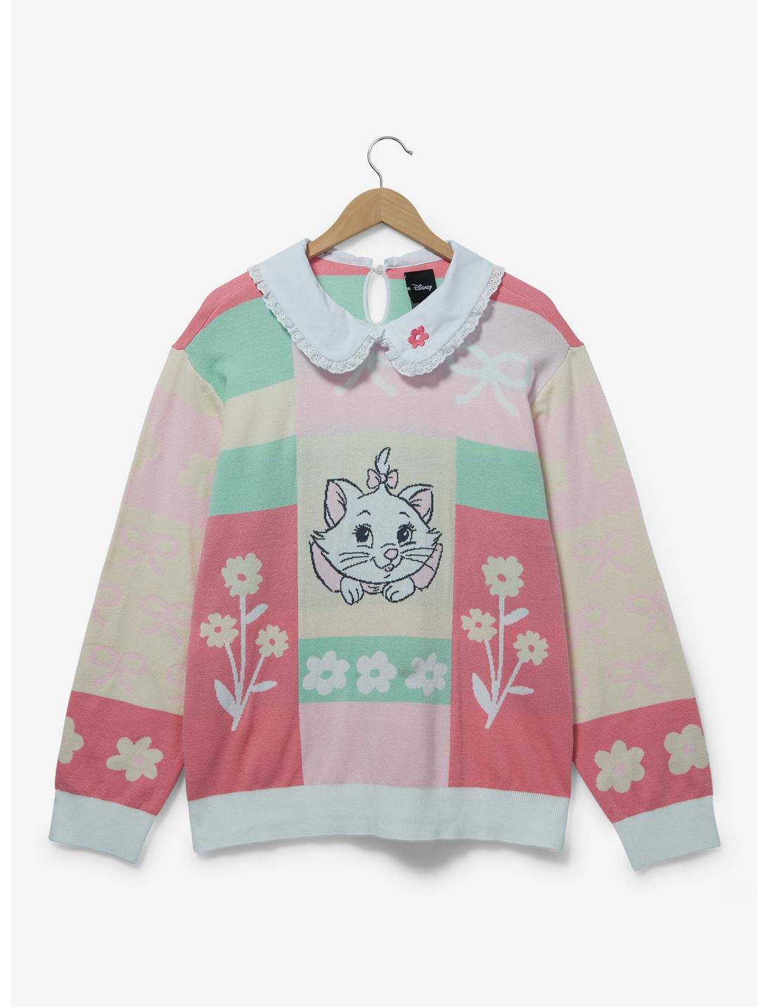 Disney The Aristocats Marie Floral Collared Women's Plus Size Sweater - BoxLunch Exclusive, MULTI, hi-res
