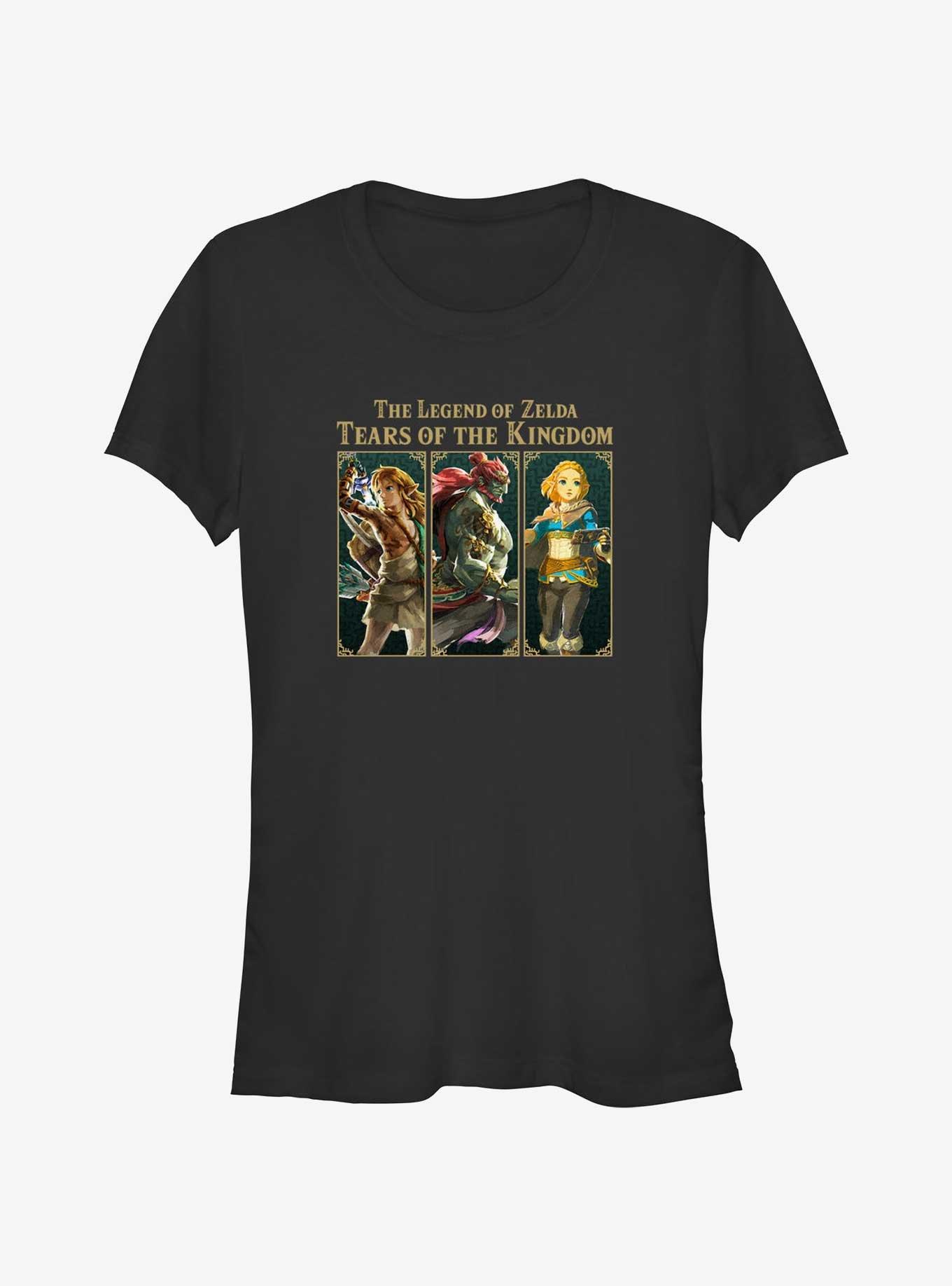 The Legend of Zelda: Tears of the Kingdom Trio Box Up Girls T-Shirt, BLACK, hi-res