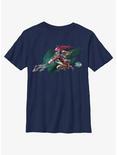The Legend of Zelda: Tears of the Kingdom Sidon Logo Youth T-Shirt, NAVY, hi-res