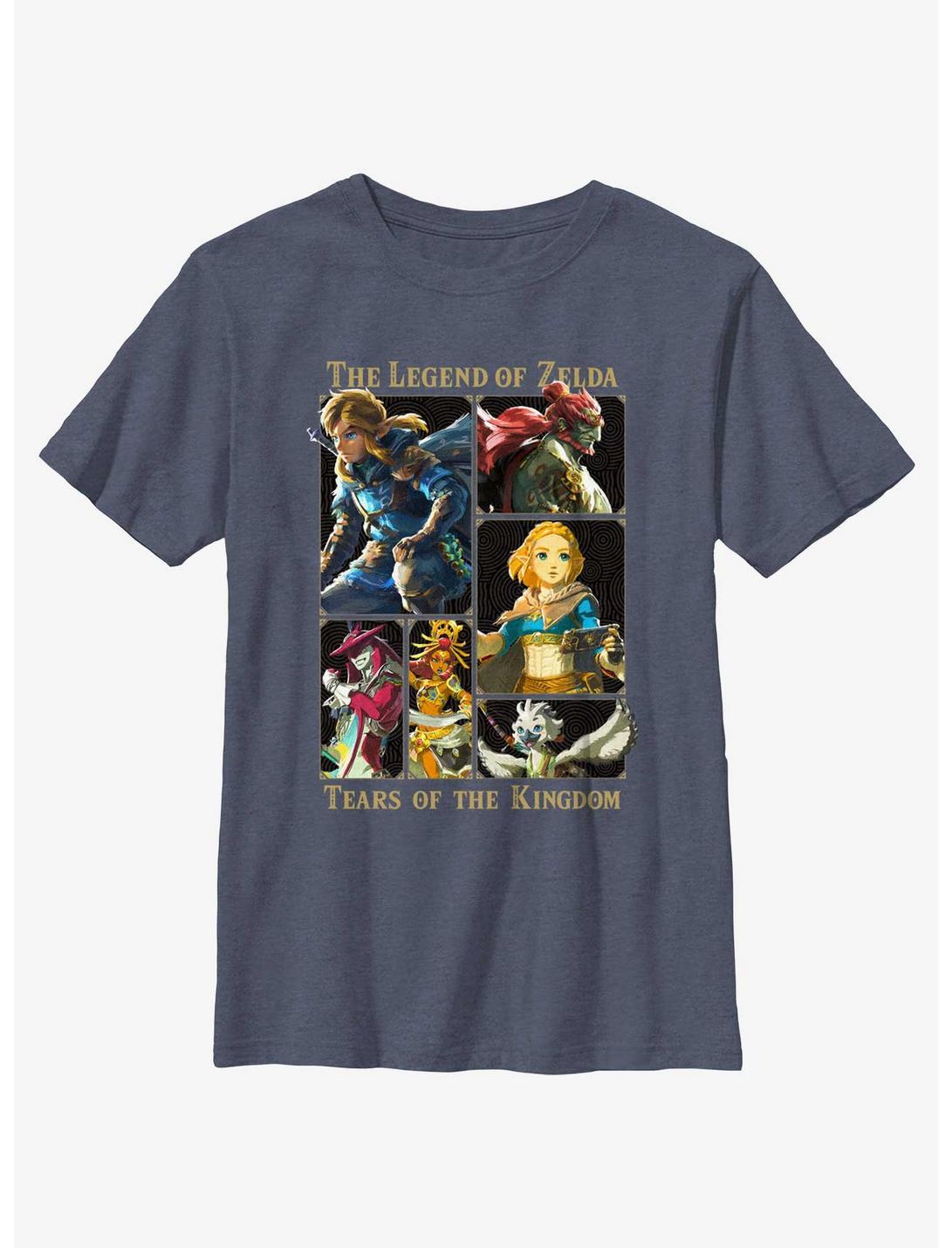 The Legend of Zelda: Tears of the Kingdom Hero Boxup Youth T-Shirt, NAVY HTR, hi-res
