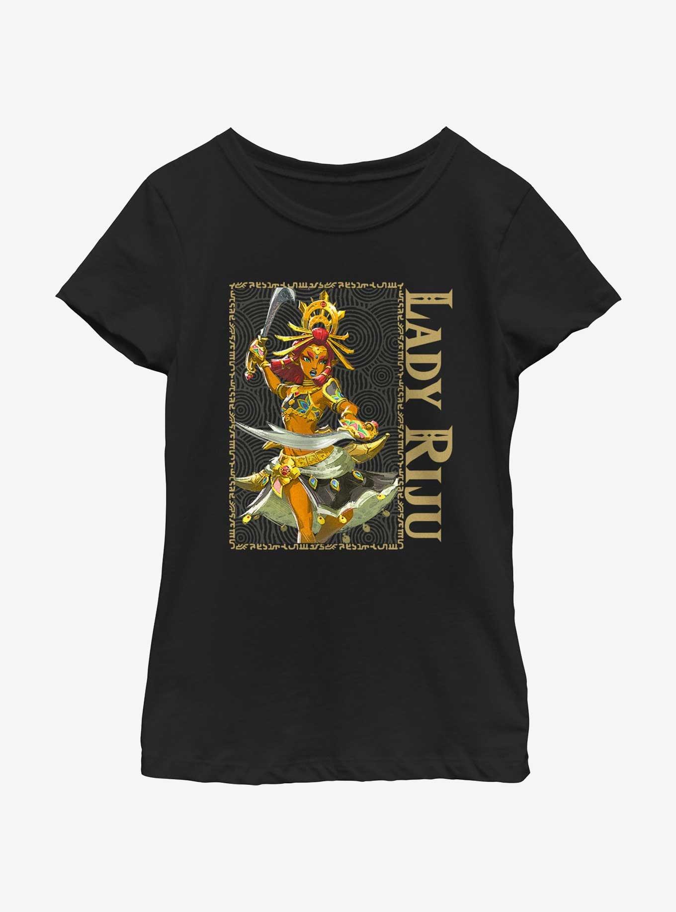 The Legend of Zelda: Tears of the Kingdom Lady Riju Youth Girls T-Shirt, BLACK, hi-res