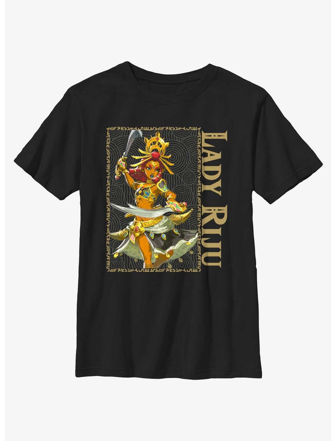 The Legend of Zelda: Tears of the Kingdom Lady Riju Youth T-Shirt, BLACK, hi-res