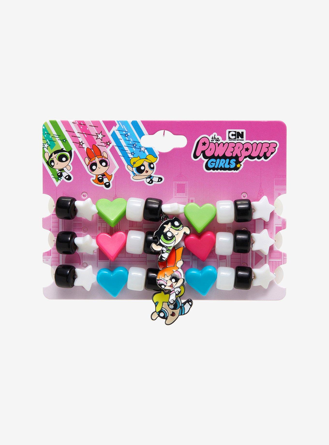 The Powerpuff Girls Trio Charm Best Friend Beaded Bracelet Set, , hi-res