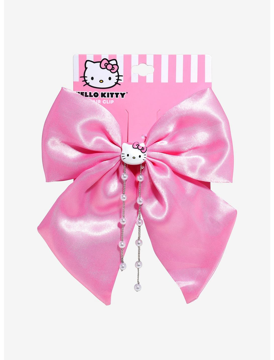 Hello Kitty Pink Pearl Bow Hair Clip, , hi-res