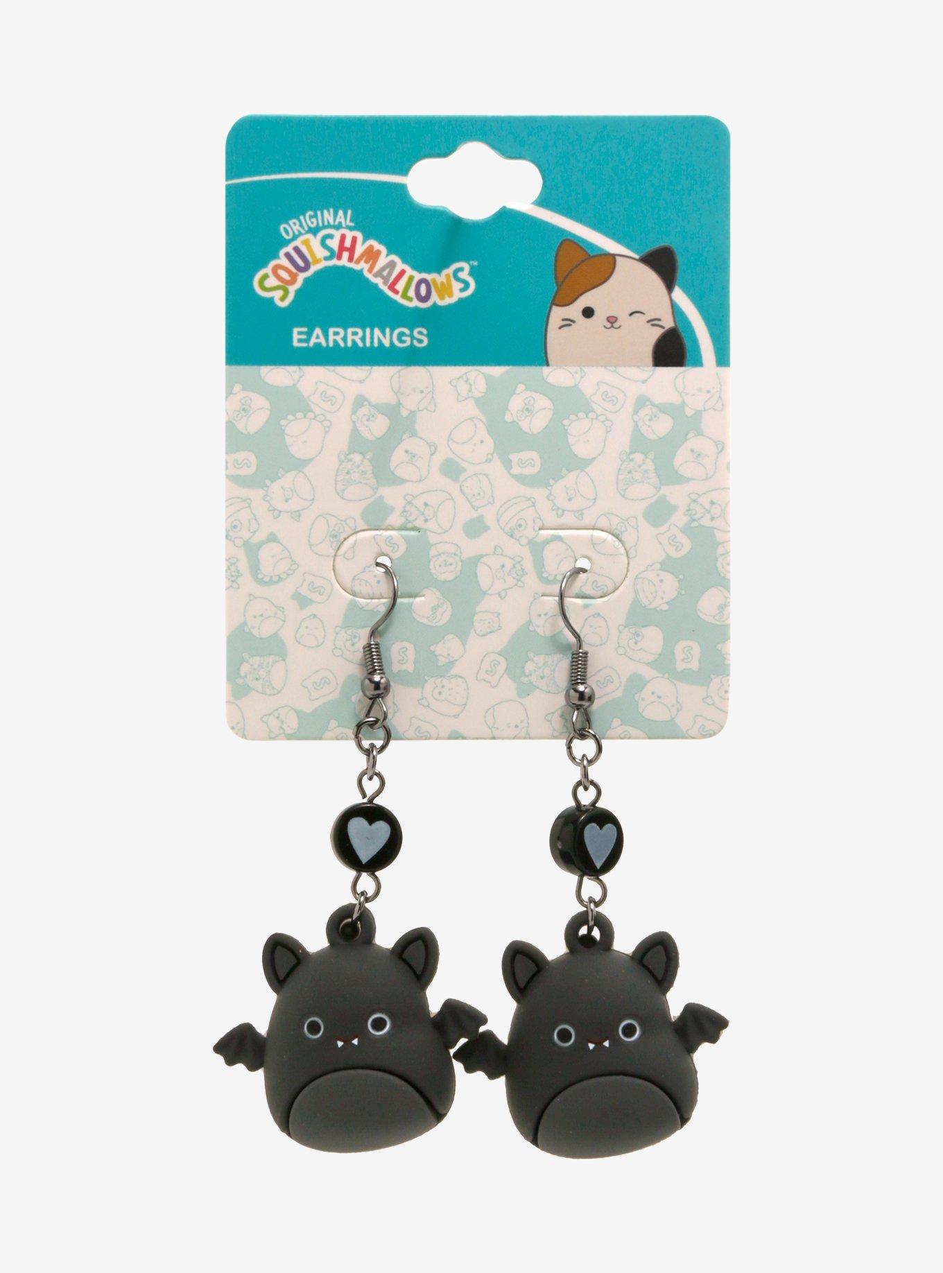 Squishmallows Emily Black Bat Earrings, , hi-res