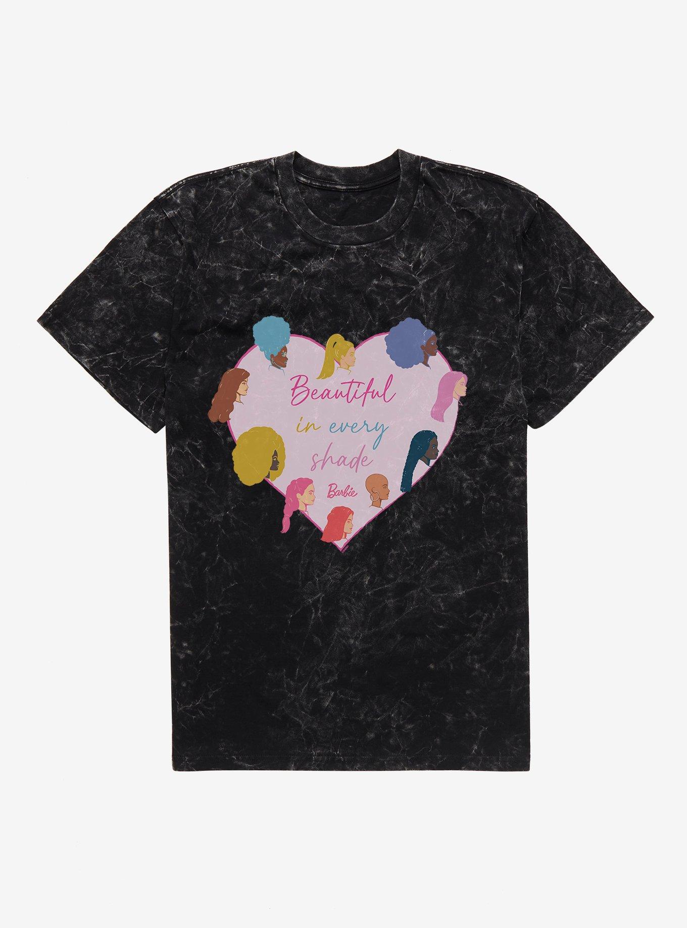 Barbie Beautiful In Every Shade Mineral Wash T-Shirt, BLACK MINERAL WASH, hi-res