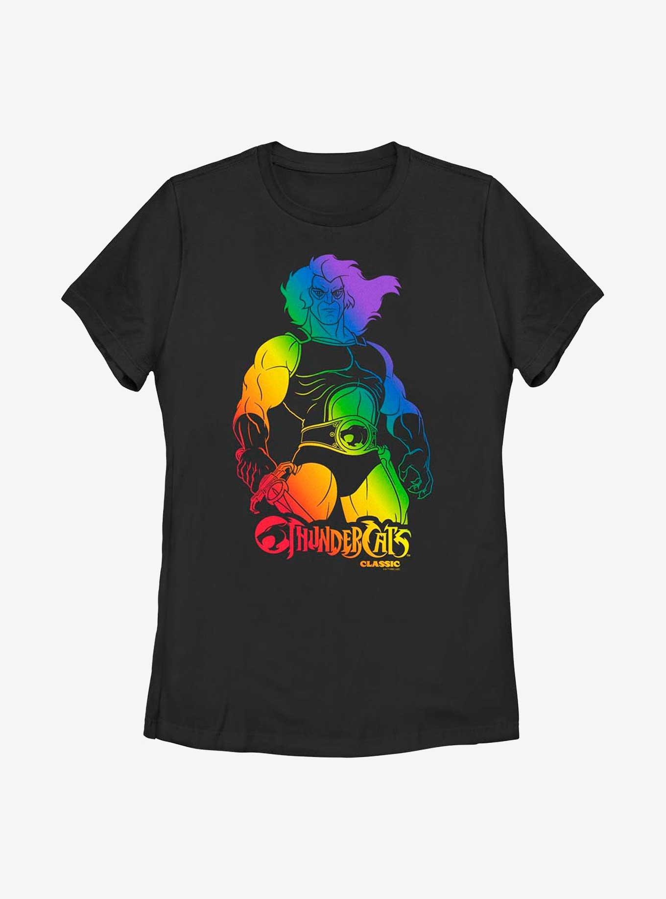 Thundercats Retro Rainbow Lion-O Womens T-Shirt, BLACK, hi-res