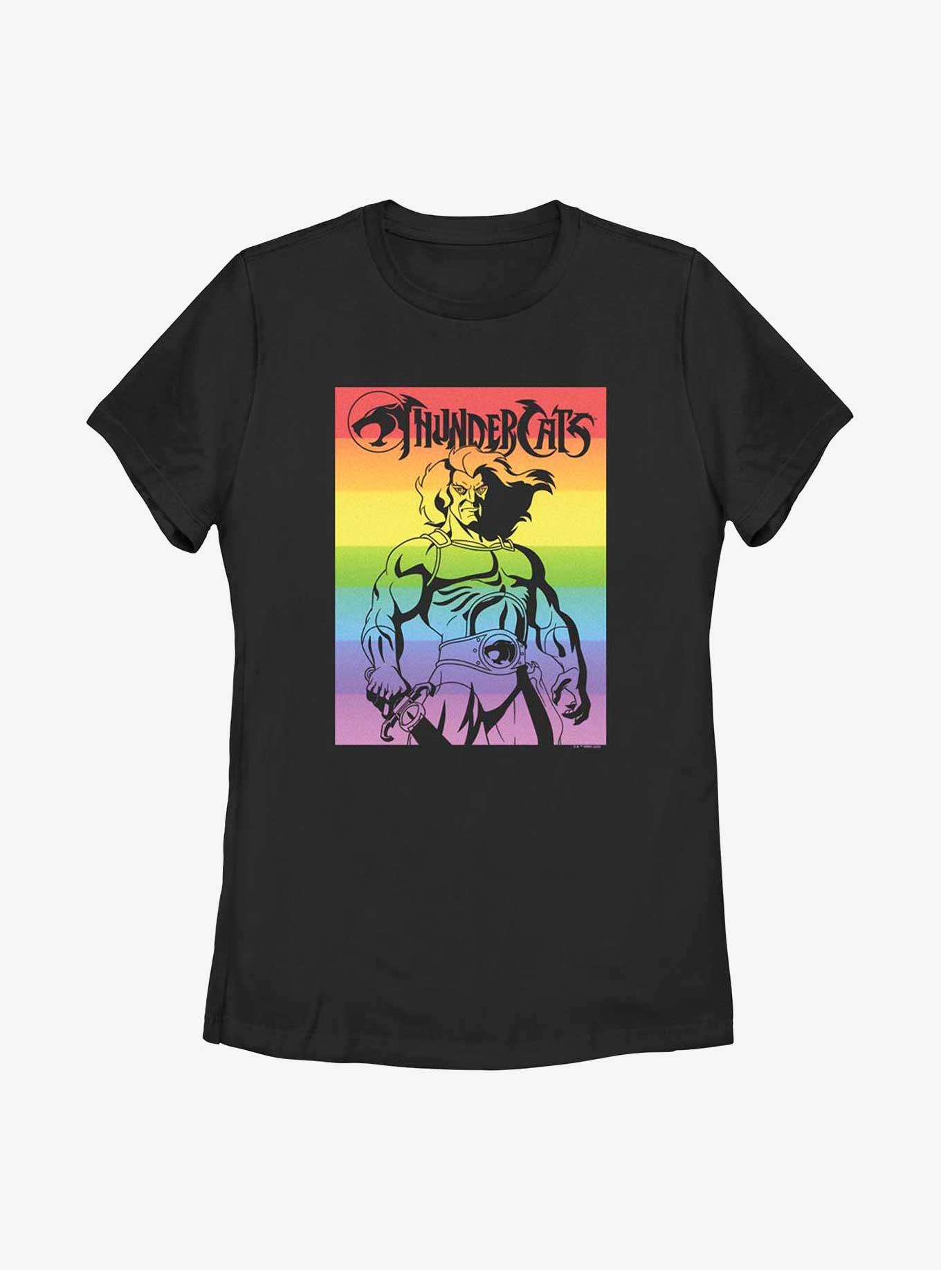 Thundercats Lion-O Rainbow Poster Womens T-Shirt, BLACK, hi-res