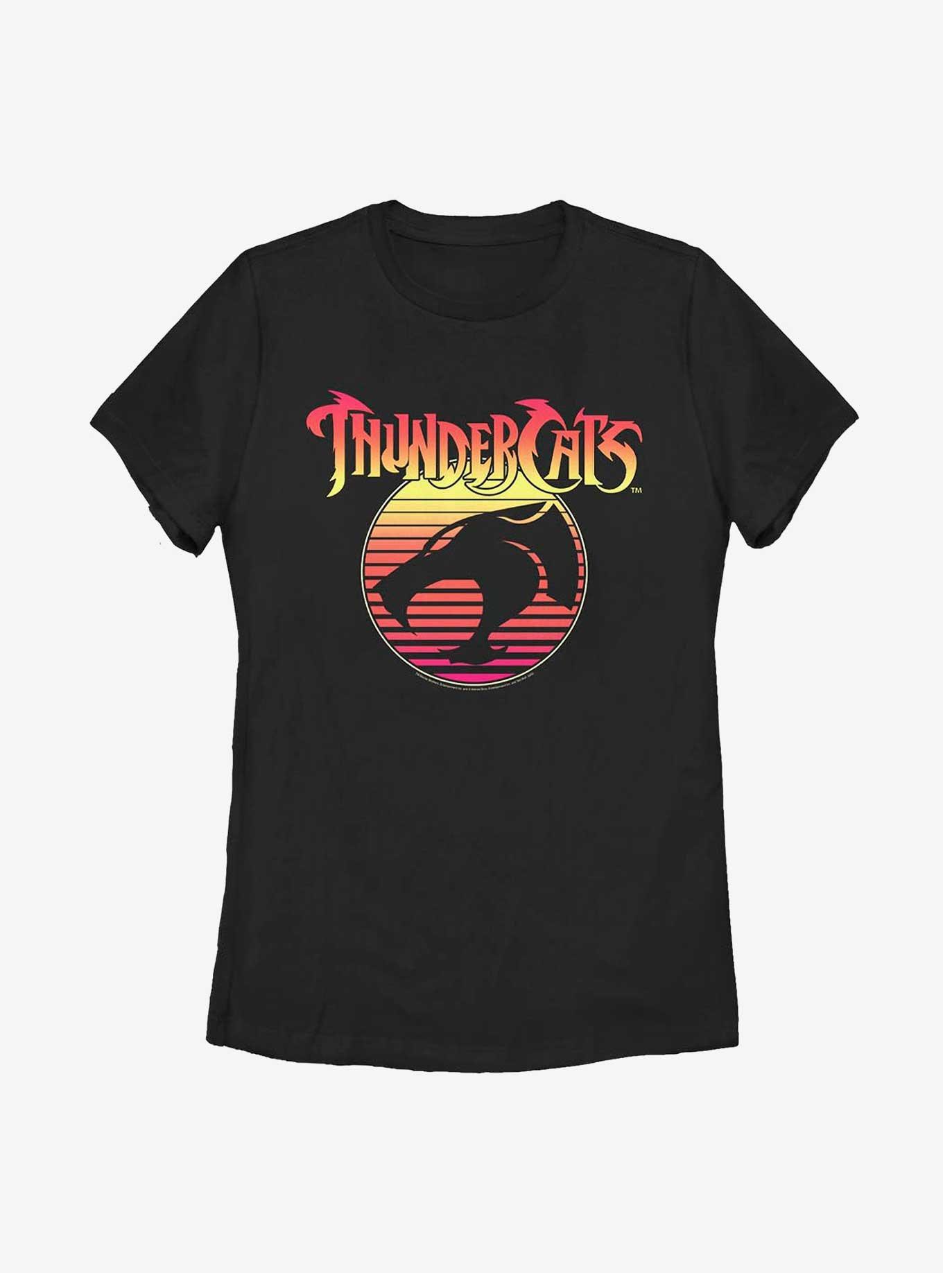 Thundercats 80s Sunset Logo Womens T-Shirt, BLACK, hi-res