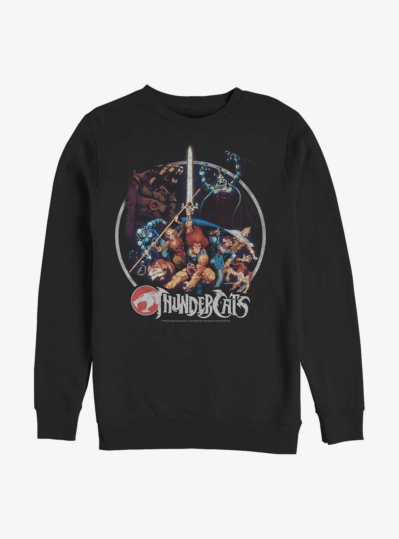 Thundercats Vintage Circle Poster Sweatshirt, BLACK, hi-res