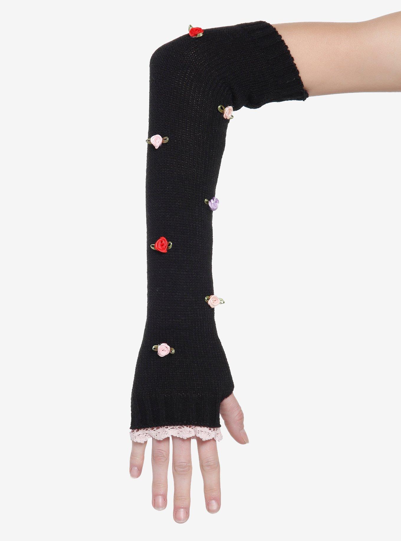 Floral Rosette Arm Warmers, , hi-res