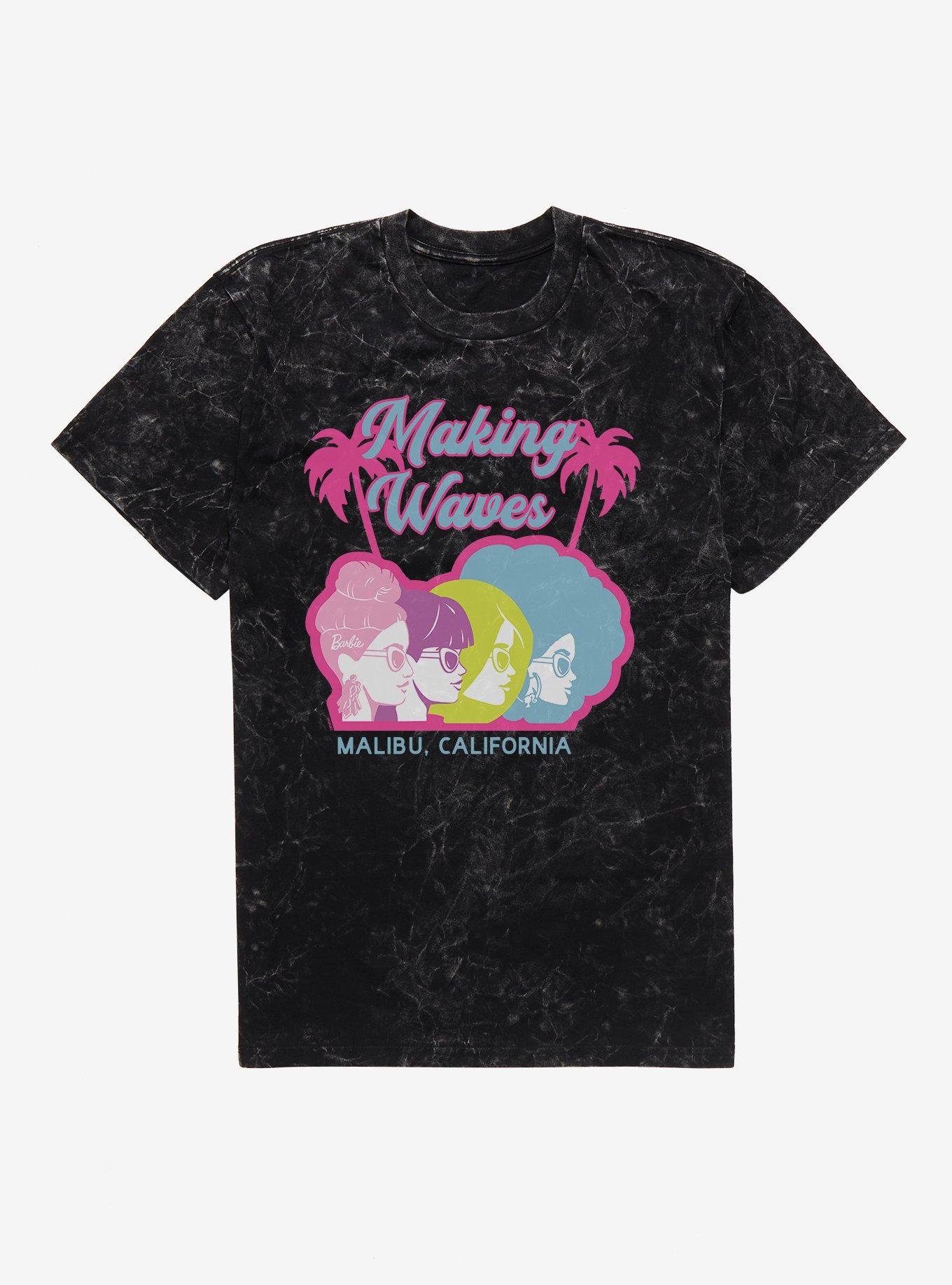 Barbie Making Waves Malibu Mineral Wash T-Shirt, BLACK MINERAL WASH, hi-res