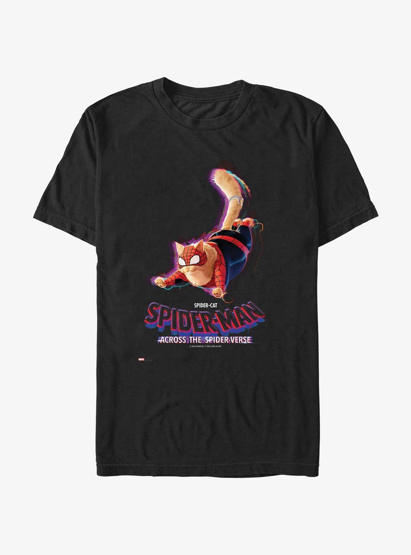 Spider-Man: Across The Spider-Verse Spider-Cat Poster T-Shirt, BLACK, hi-res