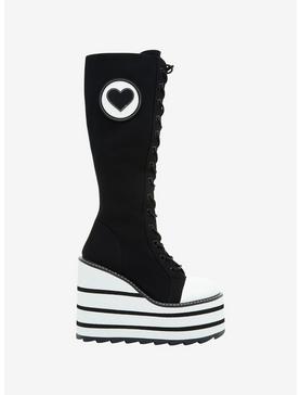 YRU Heart Stripe Knee High Platform Sneaker, , hi-res