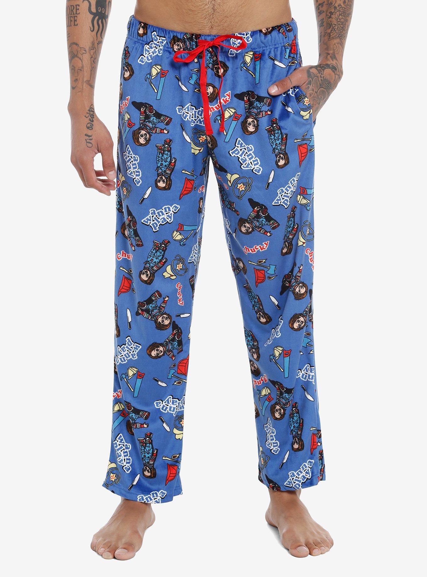 Chucky Icons Allover Print Pajama Pants, BLUE, hi-res