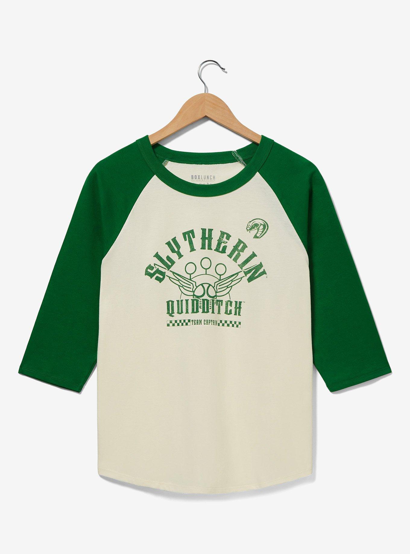 | Potter Raglan Exclusive Harry T-Shirt Quidditch BoxLunch - Slytherin BoxLunch