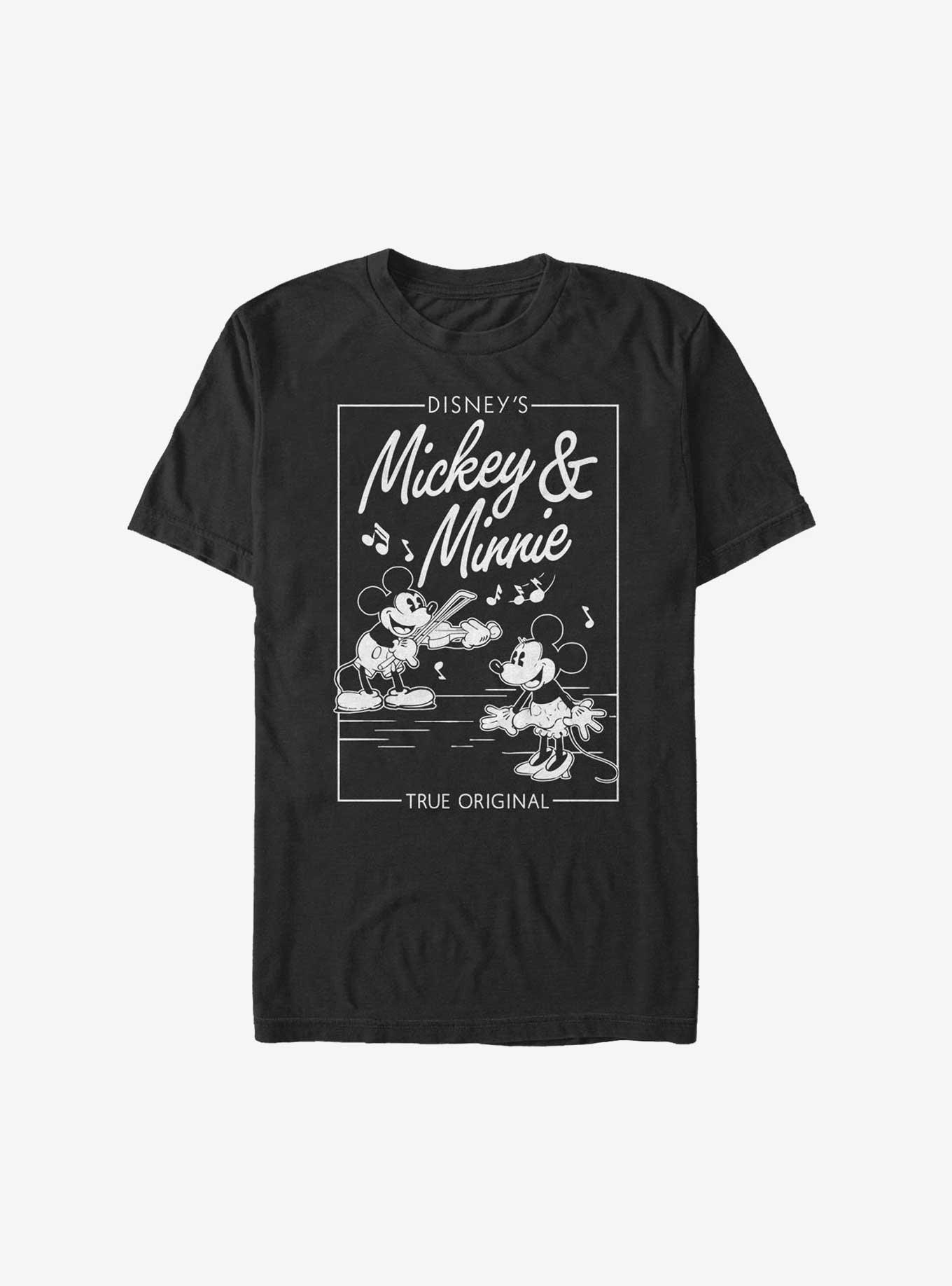 Disney Mickey Mouse & Minnie Mouse Music Cover Extra Soft T-Shirt, BLACK, hi-res