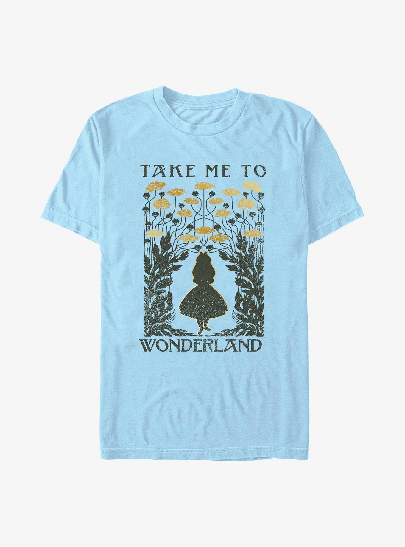 Disney Alice In Wonderland Take Me To Wonderland Flower Trail Extra Soft T-Shirt