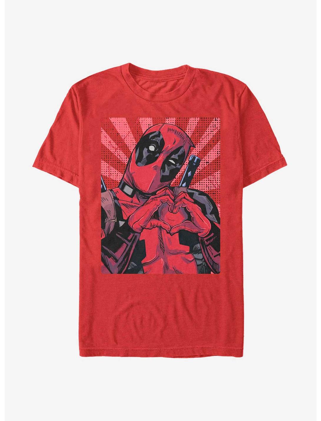 Marvel Deadpool Love Heart Poster Extra Soft T-Shirt, RED, hi-res