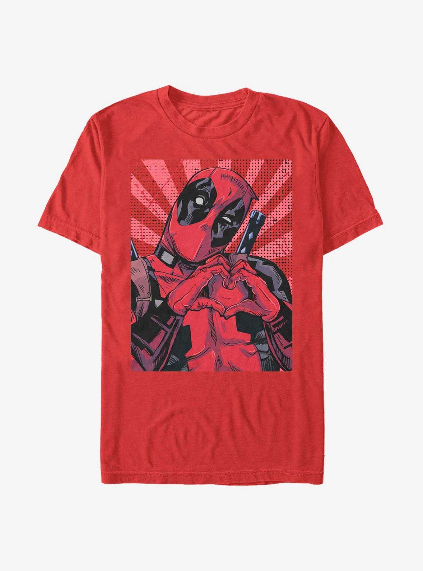 Marvel Deadpool Love Heart Poster Extra Soft T-Shirt, , hi-res